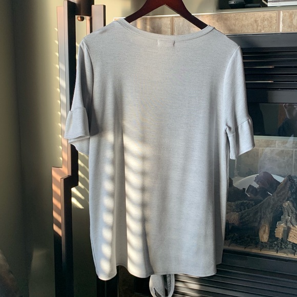 Cotton Bleu Grey Jersey Top with Bell Sleeves - Picture 3 of 3